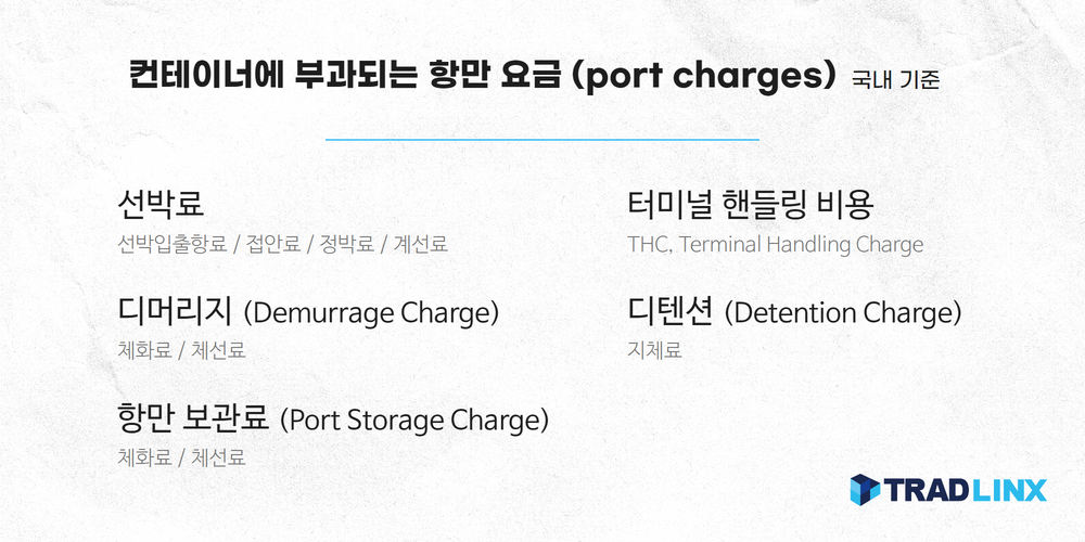 컨테이너에 부과되는 항만 요금 (Port charges)